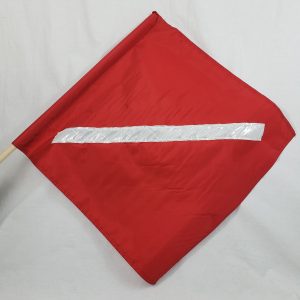 Railroad Red Signal Flag with Reflective Diagonal Stripe